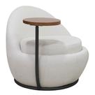 Poltrona Kaira Mesa Lateral Direita Base Fixa Preto Bouclé Creep Off White - Nexta Casa Poltrona Kaira Mesa Lateral Direita Base Fixa Preto Bouclé Creep Off White - Nexta Casa