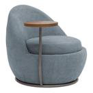 Poltrona Kaira Mesa Lateral Direita Base Fixa Titânio Bouclé Azul Claro - Nexta Casa Poltrona Kaira Mesa Lateral Direita Base Fixa Titânio Bouclé Azul Claro - Nexta Casa