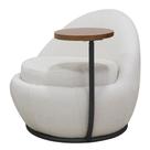 Poltrona Kaira Mesa Lateral Esquerda Base Fixa Preto Bouclé Creep Off White - Nexta Casa Poltrona Kaira Mesa Lateral Esquerda Base Fixa Preto Bouclé Creep Off White - Nexta Casa