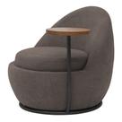 Poltrona Kaira Mesa Lateral Esquerda Base Fixa Preto Bouclé Marrom - Nexta Casa Poltrona Kaira Mesa Lateral Esquerda Base Fixa Preto Bouclé Marrom - Nexta Casa