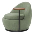 Poltrona Kaira Mesa Lateral Esquerda Base Fixa Preto Bouclé Verde Claro - Nexta Casa Poltrona Kaira Mesa Lateral Esquerda Base Fixa Preto Bouclé Verde Claro - Nexta Casa