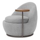 Poltrona Kaira Mesa Lateral Esquerda Base Fixa Titânio Bouclé Cinza Claro - Nexta Casa Poltrona Kaira Mesa Lateral Esquerda Base Fixa Titânio Bouclé Cinza Claro - Nexta Casa