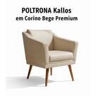 Poltrona Kallos em material sintético Bege Conforto, Estilo e Sofisticação Poltrona Kallos em material sintético Bege Conforto, Estilo e Sofisticação