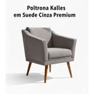 Poltrona Kallos em Suede Cinza Conforto e Modernidade