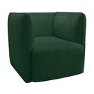 Poltrona Laguna Veludo Verde Militar Pés Plástico Preto - D'Rossi