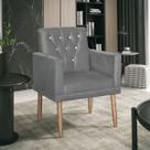 Poltrona Lauren para Sala de Estar Decorativa Cinza