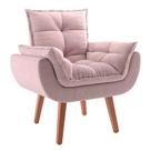 Poltrona Lidi Suede Rosa Claro
