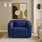 Poltrona Lilian Luxo Recepção Escritório Suede Branco Cor:Azul-royalDesenho do tecido:Liso