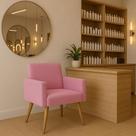 Poltrona Lina Decorativa Suede Luxo Sala Recepção Escritório Moderna Conforto Design Sofisticado