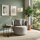 Poltrona Linha Giratória Orgânica Tecido Design Sofisticado Sala de Estar Living