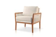 Poltrona Linho OffWhite Perla Conforto Design Moderno Sala