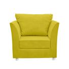 Poltrona Lisboa Para Sala, Escritório, Salão ,Quarto Suede Amarelo-Casa da Poltrona Poltrona Lisboa Para Sala, Escritório, Salão ,Quarto Suede Amarelo-Casa da Poltrona