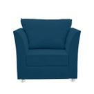 Poltrona Lisboa Para Sala, Escritório, Salão ,Quarto Suede Azul Marinho-MODENA DECOR