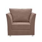 Poltrona Lisboa Para Sala, Escritório, Salão ,Quarto Suede Capuccino-RV DECORA