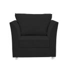 Poltrona Lisboa Para Sala, Escritório, Salão ,Quarto Suede Preto-Casa da Poltrona