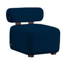 Poltrona Livi para Sala de Estar Bouclê Azul - Belliv Decor