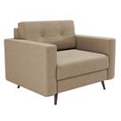 Poltrona Living Pé Palito Linho Cotton Bege