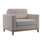 Poltrona Living Pés e Base em Madeira Linho Cotton Cru