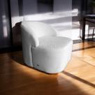 Poltrona Living Sala de Estar Eloa Tecido Bouclé Prata