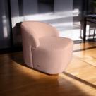 Poltrona Living Sala de Estar Eloa Tecido Bouclé Rosa Rosê