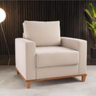 Poltrona Lizzie 1 Almofada Solta Linho Bronze