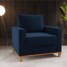 Poltrona Lizzie 1 Almofada Solta Veludo Azul