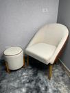 Poltrona Lua material sintético Caramelo Bouclê - Leo Decor