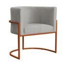 Poltrona Luana Base em Metal Bronze Linho Cores - DS Estofados