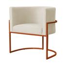 Poltrona Luana Base Metálica Cobre Veludo Bege - Belliv Decor Poltrona Luana Base Metálica Cobre Veludo Bege - Belliv Decor