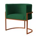 Poltrona Luana Base Metálica Cobre Veludo Verde - Belliv Decor Poltrona Luana Base Metálica Cobre Veludo Verde - Belliv Decor