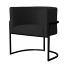 Poltrona Luana Base Metálica Preta Suede Preto - Vallisa Decor Poltrona Luana Base Metálica Preta Suede Preto - Vallisa Decor