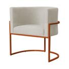 Poltrona Luana Suede Bege Base Metálica Cobre - Belliv Decor Poltrona Luana Suede Bege Base Metálica Cobre - Belliv Decor