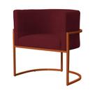 Poltrona Luana Suede Bordo Base Metálica Cobre - Belliv Decor Poltrona Luana Suede Bordo Base Metálica Cobre - Belliv Decor
