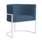 Poltrona Luana Suede Royal Base Branca Sala Luxo - FM