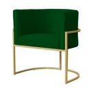 Poltrona Luana Suede Verde Base Metálica - Belliv Decor