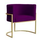 Poltrona Luana Veludo Roxo Base Dourada Sala Luxo - FM Poltrona Luana Veludo Roxo Base Dourada Sala Luxo - FM