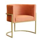Poltrona Luana Veludo Terracota Base Dourada Sala Luxo - FM Poltrona Luana Veludo Terracota Base Dourada Sala Luxo - FM