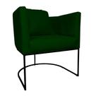 Poltrona Luaninha Base Metálica Preta Suede Verde - Belliv Decor Poltrona Luaninha Base Metálica Preta Suede Verde - Belliv Decor