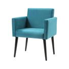 Poltrona Luca Para Sala De Recepção Em Suede - Azul Turquesa - Cor: Azul