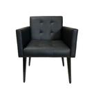 Poltrona Luca Plus Ideal Sala De Recepção Em Tecido Sintético - Preto - Cor: Preto