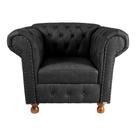 Poltrona Luis XV Chesterfield Capitone Couro Eco Preto Decorativa / Sala, Tv, Estar, Recepção Poltrona Luis XV Chesterfield Capitone Couro Eco Preto Decorativa / Sala, Tv, Estar, Recepção