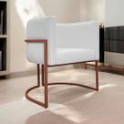 Poltrona Luna Decorativa Para Sala Tecido Sintético Cores Base de Ferro Bronze