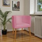 Poltrona Luna para Sala de Estar Escritório Salão Decorativo Pés Fixo Suede Rosa