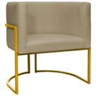 Poltrona Luna Suede Cores Base de Ferro Dourada Poltrona Luna Suede Cores Base de Ferro Dourada