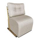 Poltrona Luxo Aurora Linho Bege Base de Ferro Dourado - Pallazio Poltrona Luxo Aurora Linho Bege Base de Ferro Dourado - Pallazio