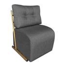 Poltrona Luxo Aurora Linho Grafite Base de Ferro Dourado - Pallazio Poltrona Luxo Aurora Linho Grafite Base de Ferro Dourado - Pallazio