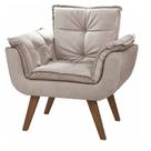 Poltrona Luxo Decorativa Suede 1 Lugar Escritório Cappuccino