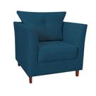 Poltrona Luxo Isis Suede Azul Marinho - Vallisa Decor