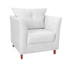 Poltrona Luxo Isis Suede Branco - Vallisa Decor