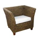 Poltrona Madeira Rattan Design Original Estofado Branco Luxo